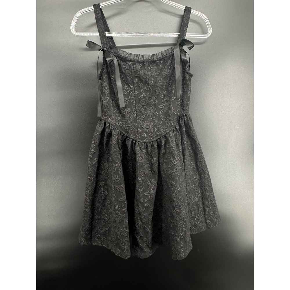 Trixxi Black Floral Babydoll Dress – Size Small